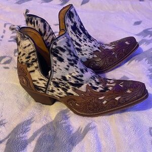 Cowhide Western Ankle Boots